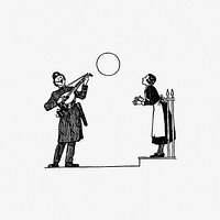 Drawing of a policeman singing to his wife