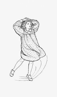 Drawing of a little girl dancing