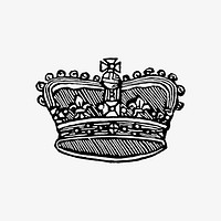 Vintage Victorian style crown engraving