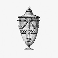 Vintage Victorian style urn engraving