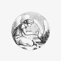 Vintage Victorian Leda and the Swan engraving. Original from the British Library. Digitally enhanced by rawpixel.