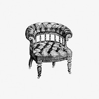 Vintage Victorian style chair engraving