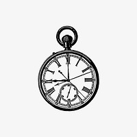 Vintage Victorian style pocket watch engraving. Original from the British Library. Digitally enhanced by rawpixel.