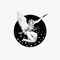 Vintage Victorian style angel engraving. Original from the British Library. Digitally enhanced by rawpixel.