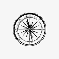 Vintage Victorian style compass engraving