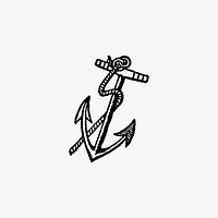 Vintage Victorian style anchor engraving