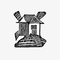 Vintage Victorian style house engraving