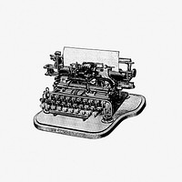 Vintage Victorian style retro typewriter engraving