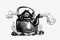 Vintage European style kettle engraving from Frost and Fire. Natural engines, tool-marks and chips. With sketches taken at home abroad by John Francis Campbell (1865). Original from the British Library. Digitally enhanced by rawpixel.