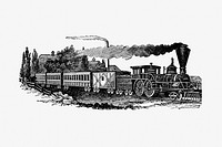 Vintage European style steam train engraving from Columbus, Ohio by <a href="https://www.rawpixel.com/search/Jacob%20Henry%20Studer?sort=curated&amp;page=1">Jacob Henry Studer</a> (1873). Original from the British Library. Digitally enhanced by rawpixel.