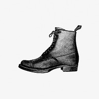 Vintage European style boots illustration from The Young Voyageur by <a href="https://www.rawpixel.com/search/Where%20to%20buy%20at%20Northampton?sort=curated&amp;page=1">Where to buy at Northampton</a>. An illustrated local review (1891). Original from the British Library. Digitally enhanced by rawpixel.