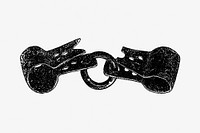 Vintage European style handcuffs illustration from The torture of the Hungarian nation by <a href="https://www.rawpixel.com/search/S%C3%A1ndor%20SZIL%C3%81GYI?sort=curated&amp;page=1">S&aacute;ndor SZIL&Aacute;GYI</a> (1895). Original from the British Library. Digitally enhanced by rawpixel.<br />