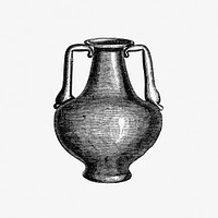 Vintage European style vase illustration from The Official Guide to the Norwich Castle Museum, with an account of its origin and progress by <a href="https://www.rawpixel.com/search/Thomas%20Southwell?sort=curated&amp;page=1">Thomas Southwell</a> (1896). Original from the British Library. Digitally enhanced by rawpixel.