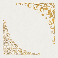 Gold filigree victorian border psd