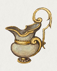 Victorian jug vintage decorative object illustration