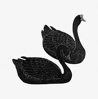 Black geese couple design element