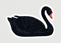 Black goose sticker overlay design element 