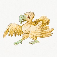 Vintage yellow vulture design element
