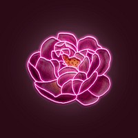 Neon pink rose mockup