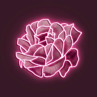 Neon pink rose mockup