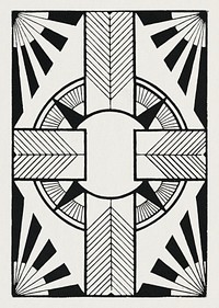 Ornament with circle and cross (Ornament met cirkel en kruis) (c.1905) print in high resolution by <a href="https://www.rawpixel.com/search/Samuel%20Jessurun%20de%20Mesquita?sort=curated&amp;page=1">Samuel Jessurun de Mesquita</a>. Original from The Rijksmuseum. Digitally enhanced by rawpixel.