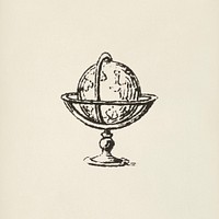 Globe icon from L&#39;ornement Polychrome (1888) by <a href="https://www.rawpixel.com/search/Albert%20Racinet?&amp;page=1">Albert Racinet</a> (1825&ndash;1893). Digitally enhanced from our own original 1888 edition.