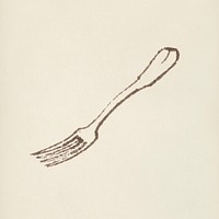 Fork icon from L&#39;ornement Polychrome (1888) by <a href="https://www.rawpixel.com/search/Albert%20Racinet?&amp;page=1">Albert Racinet</a> (1825&ndash;1893). Digitally enhanced from our own original 1888 edition.