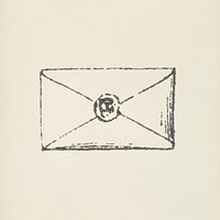 Envelope icon from L&#39;ornement Polychrome (1888) by <a href="https://www.rawpixel.com/search/Albert%20Racinet?&amp;page=1">Albert Racine</a>t (1825&ndash;1893). Digitally enhanced from our own original 1888 edition.