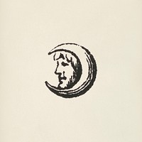 Moon icon from L'ornement Polychrome (1888) by Albert Racinet (1825&ndash;1893). Digitally enhanced from our own original 1888 edition.