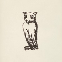 Owl icon from L&#39;ornement Polychrome (1888) by<a href="https://www.rawpixel.com/search/Albert%20Racinet?&amp;page=1"> Albert Racinet</a> (1825&ndash;1893). Digitally enhanced from our own original 1888 edition.