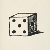 Dice icon from L&#39;ornement Polychrome (1888) by <a href="https://www.rawpixel.com/search/Albert%20Racinet?&amp;page=1">Albert Racinet </a>(1825&ndash;1893). Digitally enhanced from our own original 1888 edition.