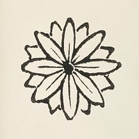 Chrysanzthemum icon from L&#39;ornement Polychrome (1888) by <a href="https://www.rawpixel.com/search/Albert%20Racinet?&amp;page=1">Albert Racinet</a> (1825&ndash;1893). Digitally enhanced from our own original 1888 edition.