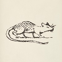 Rat icon from L&#39;ornement Polychrome (1888) by <a href="https://www.rawpixel.com/search/Albert%20Racinet?&amp;page=1">Albert Racinet </a>(1825&ndash;1893). Digitally enhanced from our own original 1888 edition.