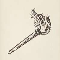 Torch icon from L&#39;ornement Polychrome (1888) by <a href="https://www.rawpixel.com/search/Albert%20Racinet?&amp;page=1">Albert Racinet </a>(1825&ndash;1893). Digitally enhanced from our own original 1888 edition.