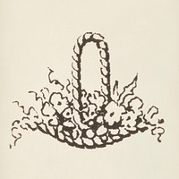 Flower basket icon from L&#39;ornement Polychrome (1888) by <a href="https://www.rawpixel.com/search/Albert%20Racinet?&amp;page=1">Albert Racinet</a> (1825&ndash;1893). Digitally enhanced from our own original 1888 edition.