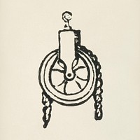 Pulley icon from L&#39;ornement Polychrome (1888) by <a href="https://www.rawpixel.com/search/Albert%20Racinet?&amp;page=1">Albert Racinet</a> (1825&ndash;1893). Digitally enhanced from our own original 1888 edition.