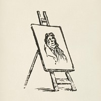 Easel icon from L&#39;ornement Polychrome (1888) by <a href="https://www.rawpixel.com/search/Albert%20Racinet?&amp;page=1">Albert Racinet </a>(1825&ndash;1893). Digitally enhanced from our own original 1888 edition.