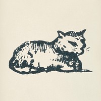 Cat icon from L&#39;ornement Polychrome (1888) by <a href="https://www.rawpixel.com/search/Albert%20Racinet?&amp;page=1">Albert Racinet</a> (1825&ndash;1893). Digitally enhanced from our own original 1888 edition.
