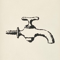 Water faucet icon from L&#39;ornement Polychrome (1888) by <a href="https://www.rawpixel.com/search/Albert%20Racinet?&amp;page=1">Albert Racinet</a> (1825&ndash;1893). Digitally enhanced from our own original 1888 edition.