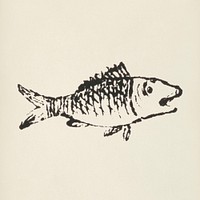 Fish icon from L&#39;ornement Polychrome (1888) by <a href="https://www.rawpixel.com/search/Albert%20Racinet?&amp;page=1">Albert Racinet</a> (1825&ndash;1893). Digitally enhanced from our own original 1888 edition.