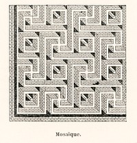 Mosaic pattern. Digitally enhanced from our own original 1888 edition from L'ornement Polychrome by Albert Racine (1825–1893).