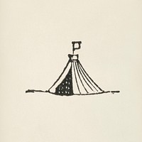 Tent icon from L&#39;ornement Polychrome (1888) by <a href="https://www.rawpixel.com/search/Albert%20Racinet?&amp;page=1">Albert Racinet</a> (1825&ndash;1893). Digitally enhanced from our own original 1888 edition.