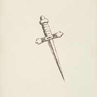 Dagger icon from L&#39;ornement Polychrome (1888) by <a href="https://www.rawpixel.com/search/Albert%20Racinet?&amp;page=1">Albert Racinet </a>(1825&ndash;1893). Digitally enhanced from our own original 1888 edition.