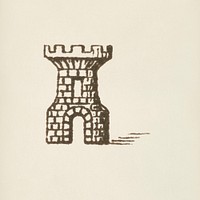 Fortress icon from L&#39;ornement Polychrome (1888) by <a href="https://www.rawpixel.com/search/Albert%20Racinet?&amp;page=1">Albert Racinet </a>(1825&ndash;1893). Digitally enhanced from our own original 1888 edition.