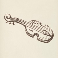 Violin icon from L&#39;ornement Polychrome (1888) by <a href="https://www.rawpixel.com/search/Albert%20Racinet?&amp;page=1">Albert Racinet</a> (1825&ndash;1893). Digitally enhanced from our own original 1888 edition.