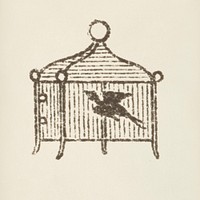 Bird cage icon from L'ornement Polychrome (1888) by Albert Racinet (1825&ndash;1893). Digitally enhanced from our own original 1888 edition.