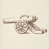 Cannon icon from L&#39;ornement Polychrome (1888) by <a href="https://www.rawpixel.com/search/Albert%20Racinet?&amp;page=1">Albert Racinet </a>(1825&ndash;1893). Digitally enhanced from our own original 1888 edition.