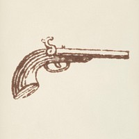 Victorian gun icon from L&#39;ornement Polychrome (1888) by<a href="https://www.rawpixel.com/search/Albert%20Racinet?&amp;page=1"> Albert Racinet</a> (1825&ndash;1893). Digitally enhanced from our own original 1888 edition.