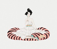 1920s women's fashion psd, remix from artworks by George Barbier