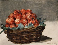 Strawberries (ca. 1882) painting in high resolution by édouard Manet. Original from The MET. Digitally enhanced by rawpixel.